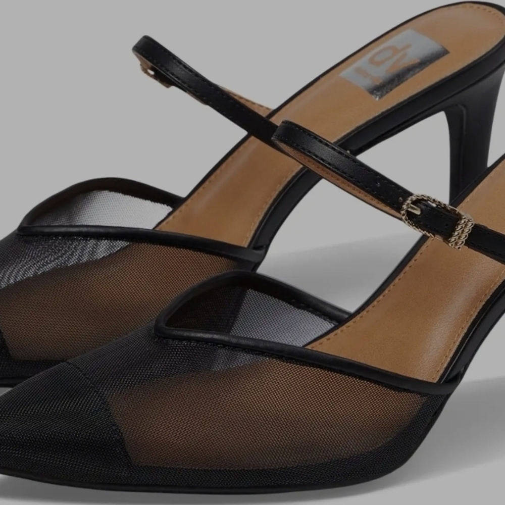 DOLCE VITA Elegant Black Mesh Women's Mules 9.5